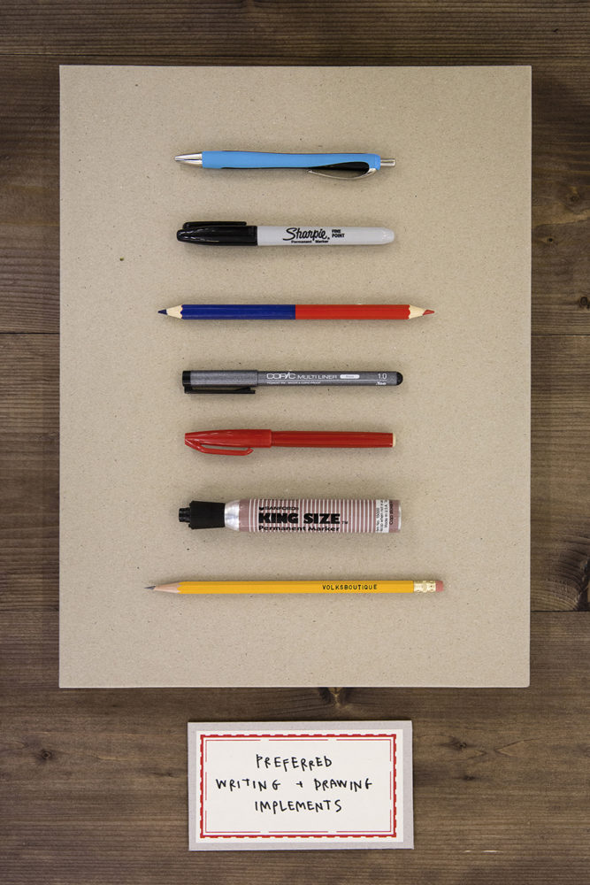 P!, Christine_Hill_Writing_Implements_web Christine Hill, Preferred Writing + Drawing Implements, Photo:  Verena Nagl