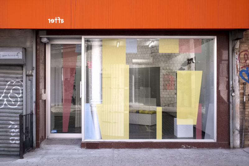 P!, untitled_DSF0076 Epilogue, exterior view featuring After Image (Bayer) (2017) and after (2017)